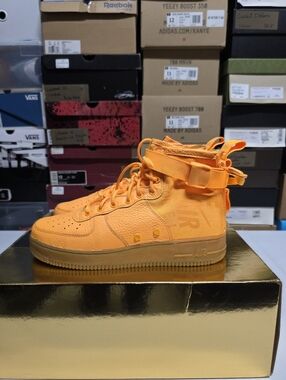 Nike OBJ Air Force 1 High Top Orange Men's Basketball Sneaker
